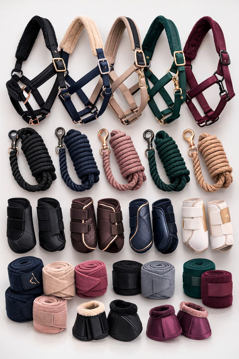 Halters, boots and tack